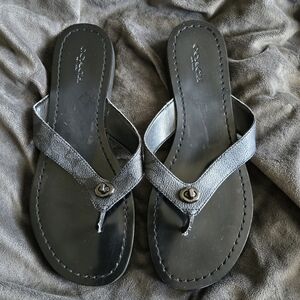Coach Shelley Black Women's Sandals Flip Flops Sz 7